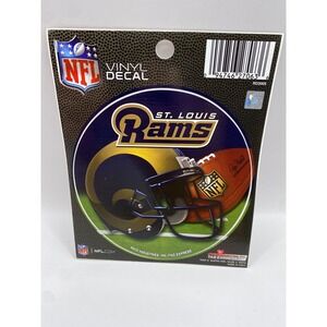 St Louis Rams NFL Vinyl Decal Rico Industries Football Helmet Fan‎ Gear LIcensed